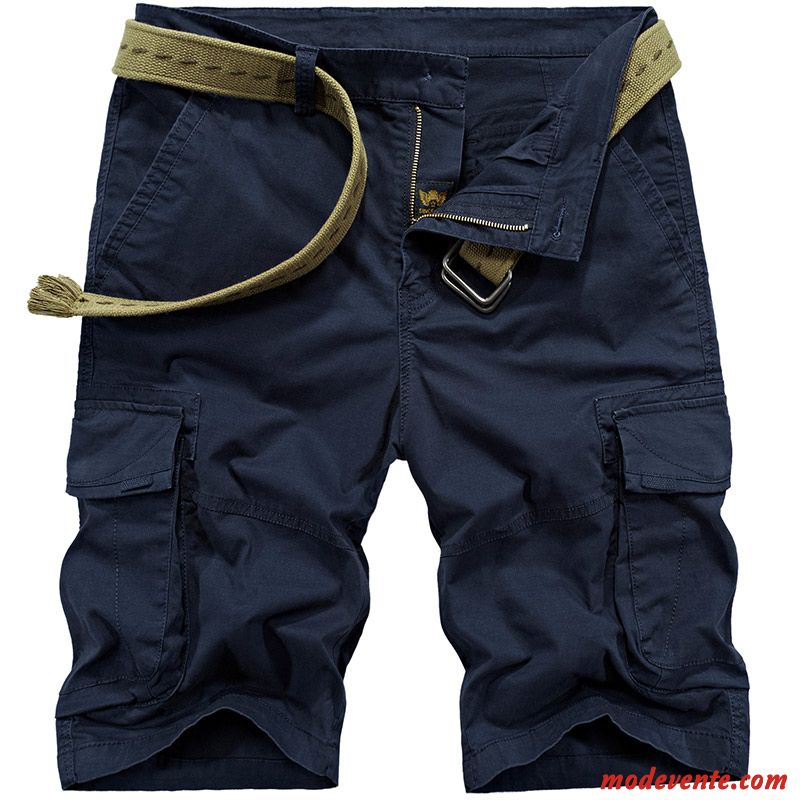 Shorts Homme Septième Pantalon Cinquième Pantalon Décontractée Été Légère Cargo Vert