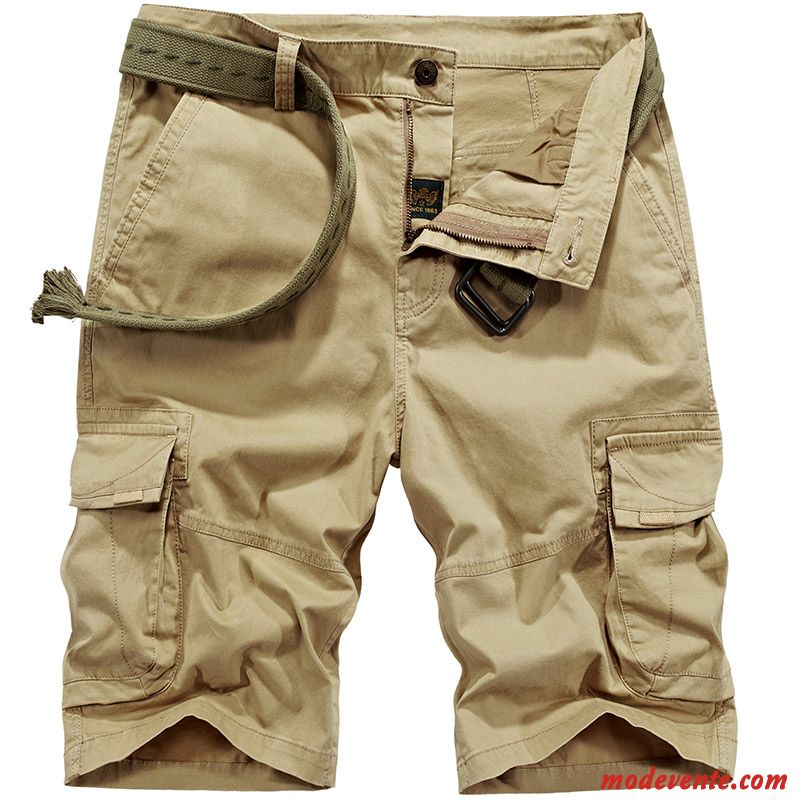 Shorts Homme Septième Pantalon Cinquième Pantalon Décontractée Été Légère Cargo Vert