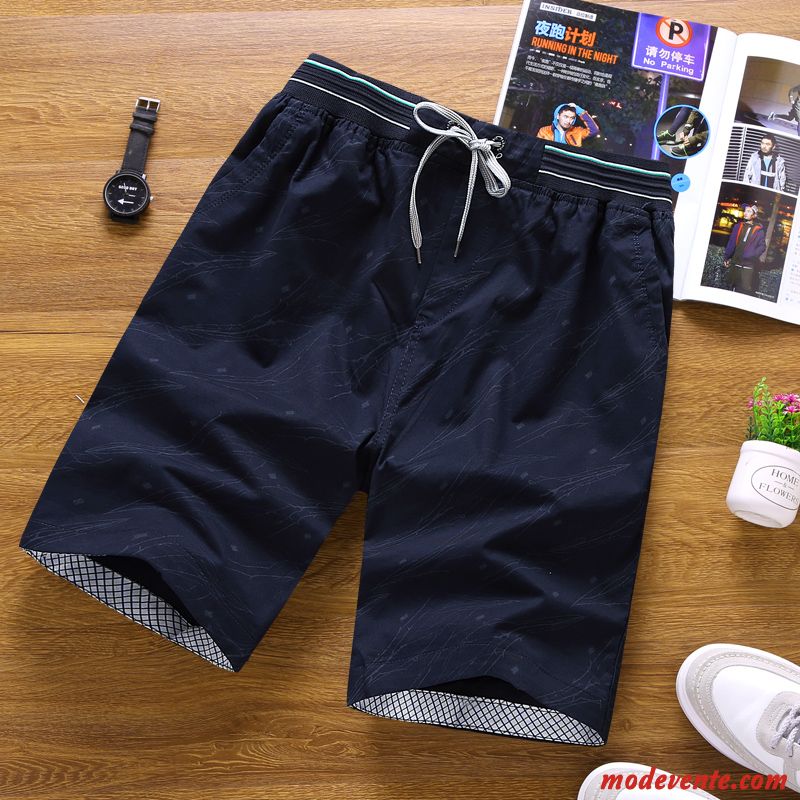 Shorts Homme Sport Été Cinquième Pantalon Grande Taille Tendance Décontractée Bleu