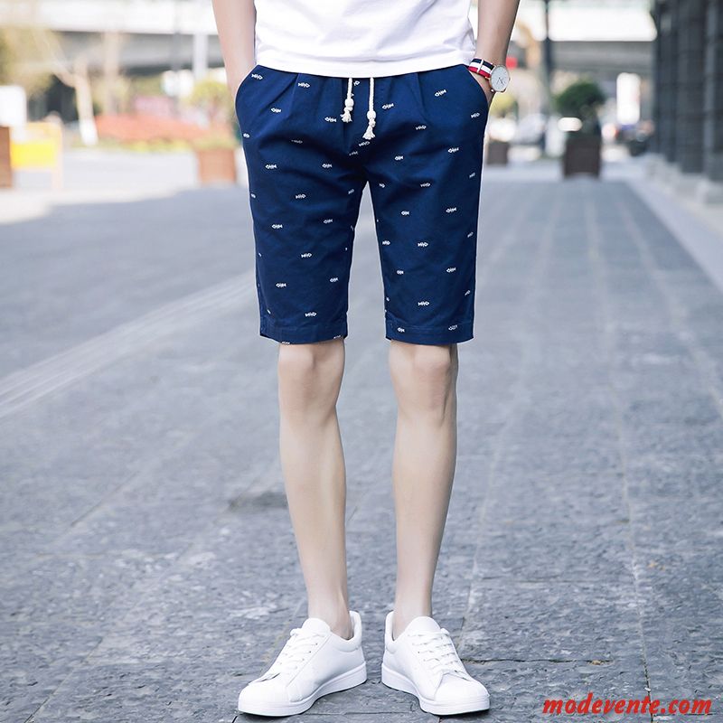 Shorts Homme Sport Été Pantalon Légère Tendance Plage Bleu