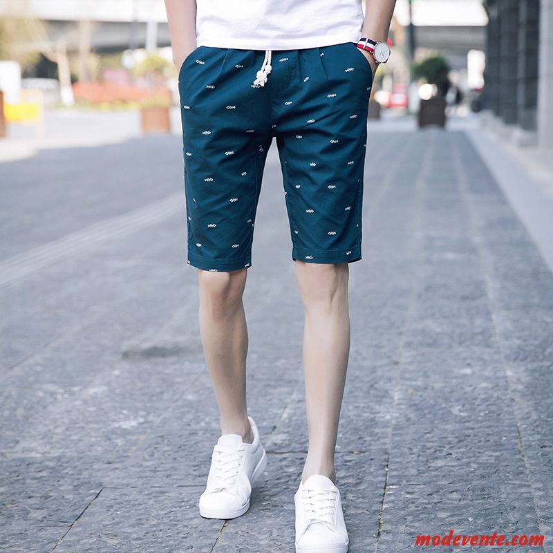 Shorts Homme Sport Été Pantalon Légère Tendance Plage Bleu