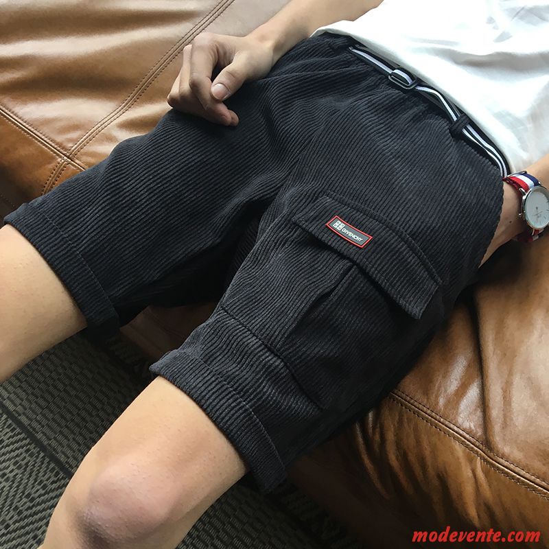 Shorts Homme Été Cinquième Pantalon Baggy Gros Décontractée Tendance Gris Foncé