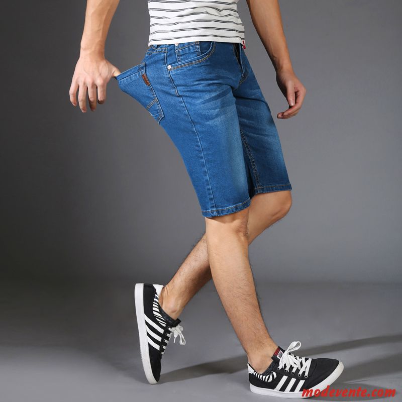 Shorts Homme Été Jeunesse Denim Légère Ultra Tendance Bleu Marin