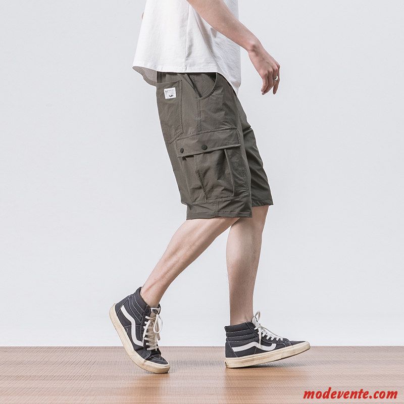 Shorts Homme Été Pantalons Cargo Graisse Tendance Grande Taille Gris