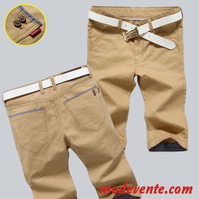 Shorts Homme Été Pantalons Tendance Légère Coton Bio Septième Pantalon Noir