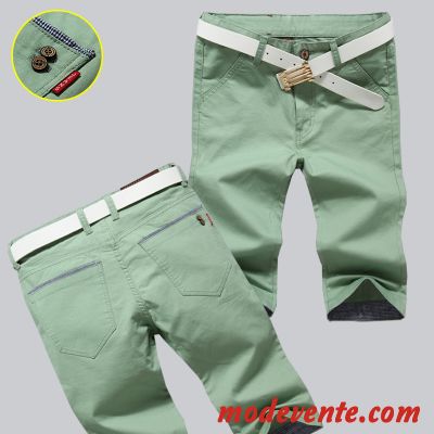 Shorts Homme Été Pantalons Tendance Légère Coton Bio Septième Pantalon Noir