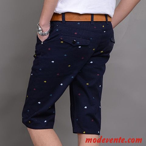 Shorts Homme Été Pantalons Tendance Légère Coton Bio Septième Pantalon Noir