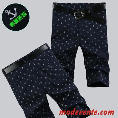 Shorts Homme Été Pantalons Tendance Légère Coton Bio Septième Pantalon Noir