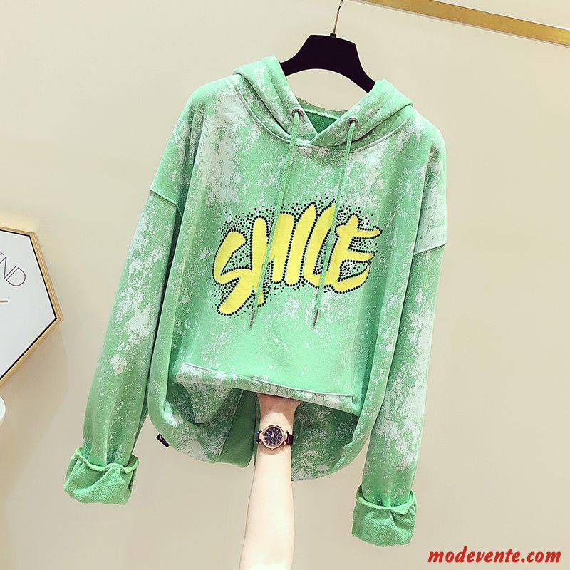 Sweat À Capuche Femme Baggy Hoodies Manteau Ultra Étudiant Tendance Vert