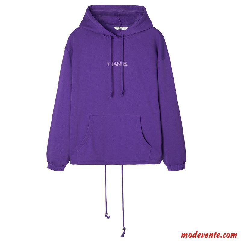 Sweat À Capuche Femme Baggy Hoodies Tendance Longues Une Veste Violet