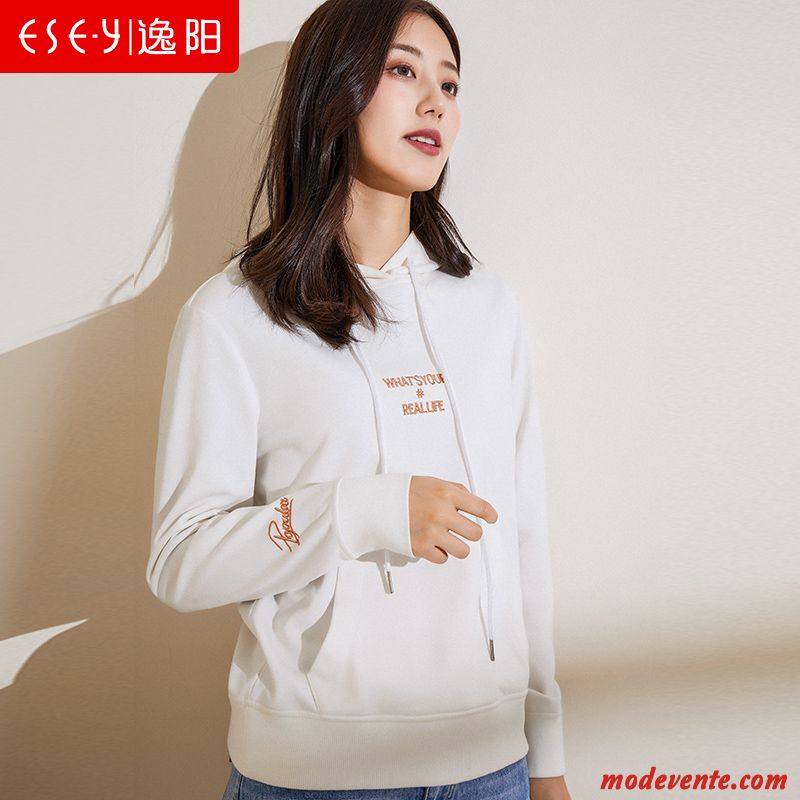 Sweat À Capuche Femme Baggy Sport Manteau Hoodies Court Pullovers Blanc