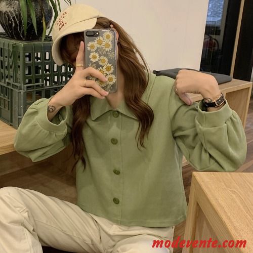 Sweat À Capuche Femme Court Bouton À Une Rangée Baggy Frais Une Veste Hoodies Rouge Vert