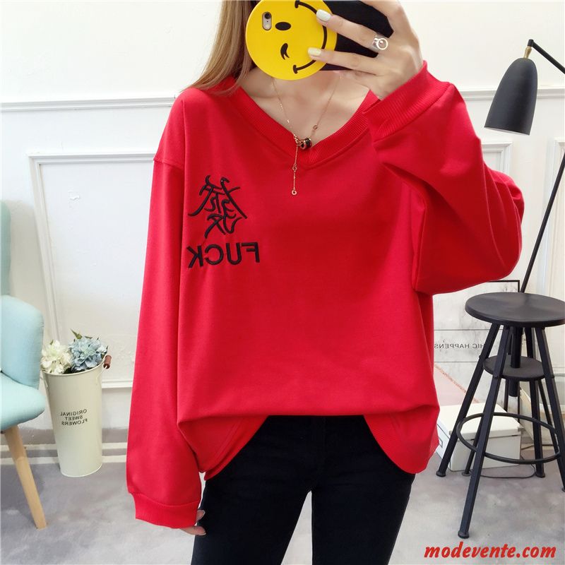 Sweat À Capuche Femme Grande Taille Graisse Manteau Baggy Hoodies Légère Rouge