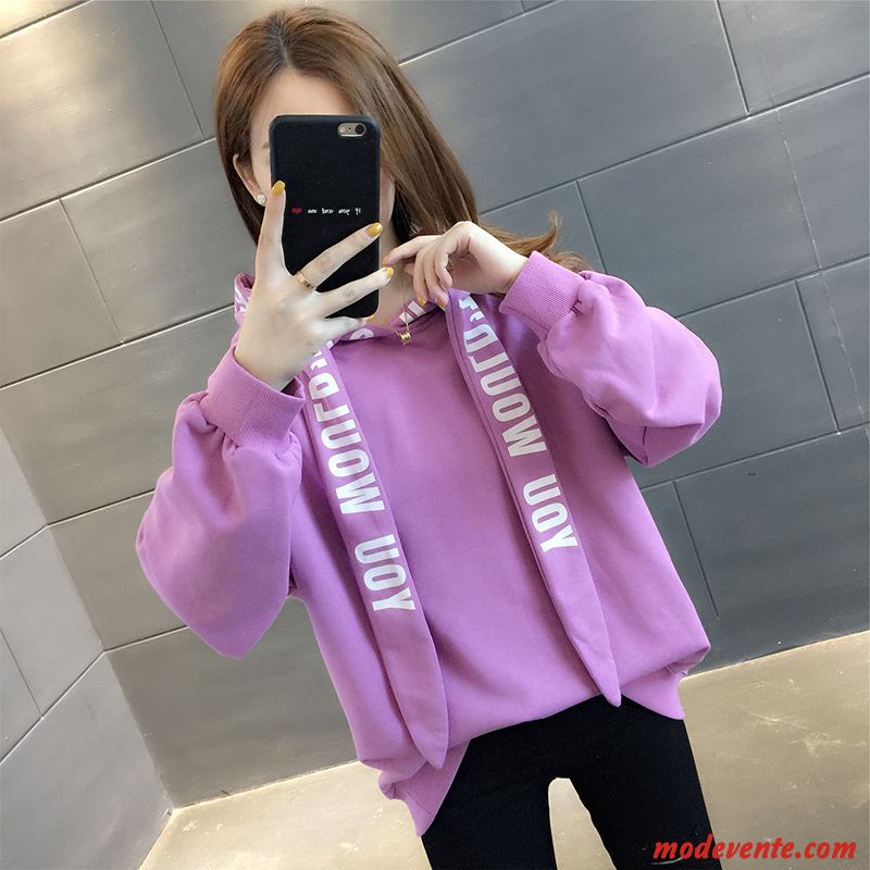 Sweat À Capuche Femme Hoodies Légère Manteau Tendance L'automne Une Veste Rouge Violet