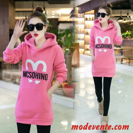 Sweat À Capuche Femme Hoodies Épaissir Longues Hiver Dame Manteau Noir