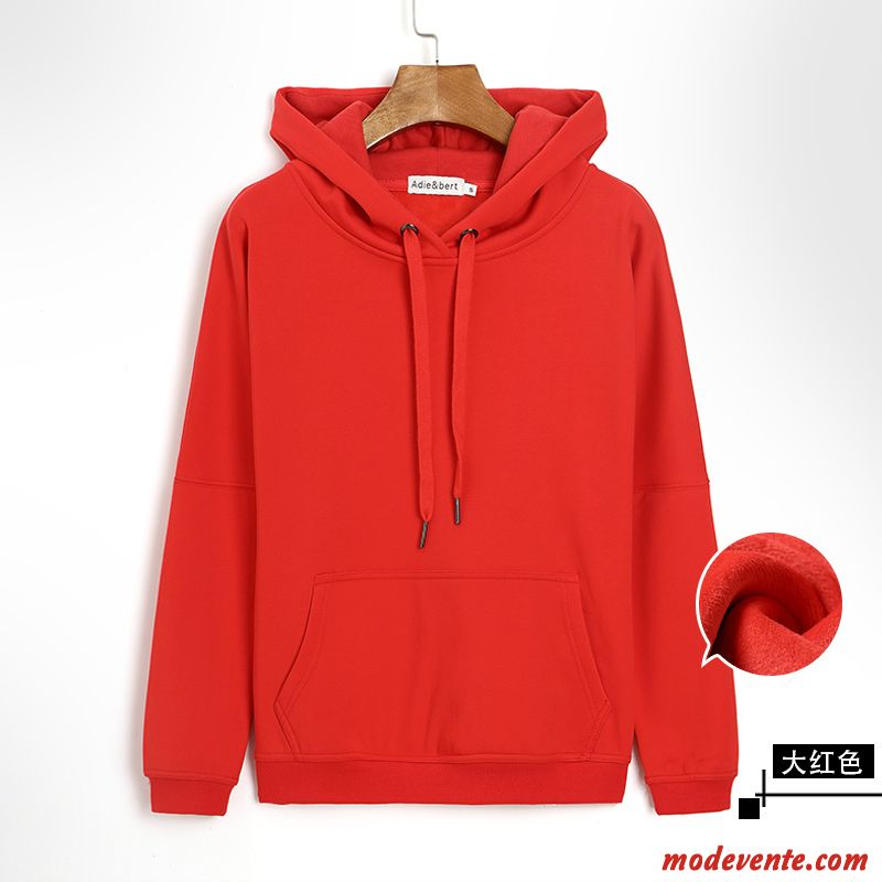 Sweat À Capuche Femme Hoodies Épaissir Une Veste Pullovers Hiver Étudiant Pure Rose