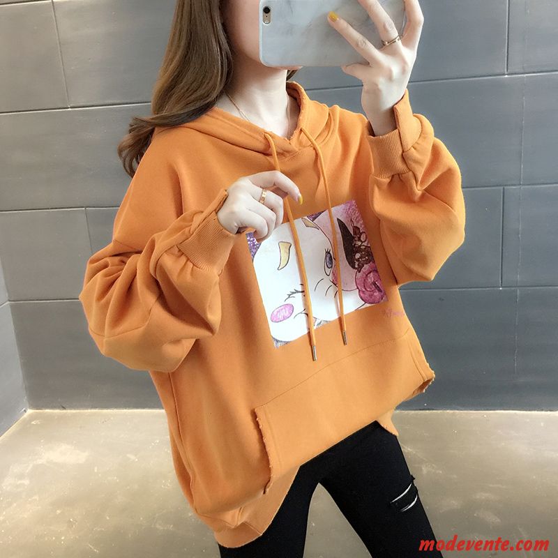 Sweat À Capuche Femme L'automne Longues Une Veste Légère Tendance Baggy Rouge Violet