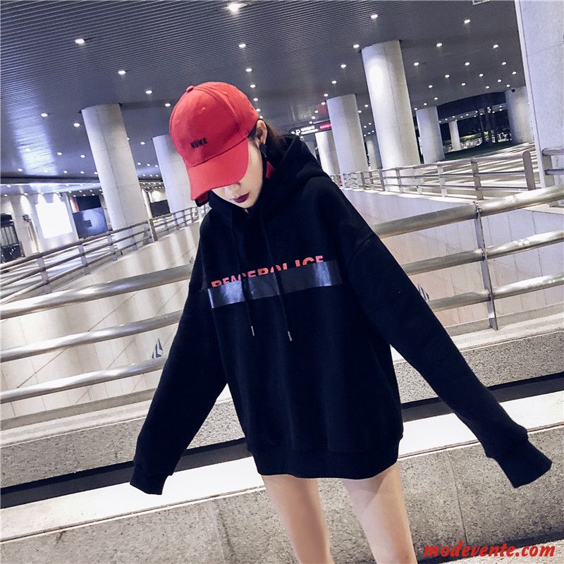 Sweat À Capuche Femme Légère Hoodies Baggy Longues Printemps L'automne Rouge