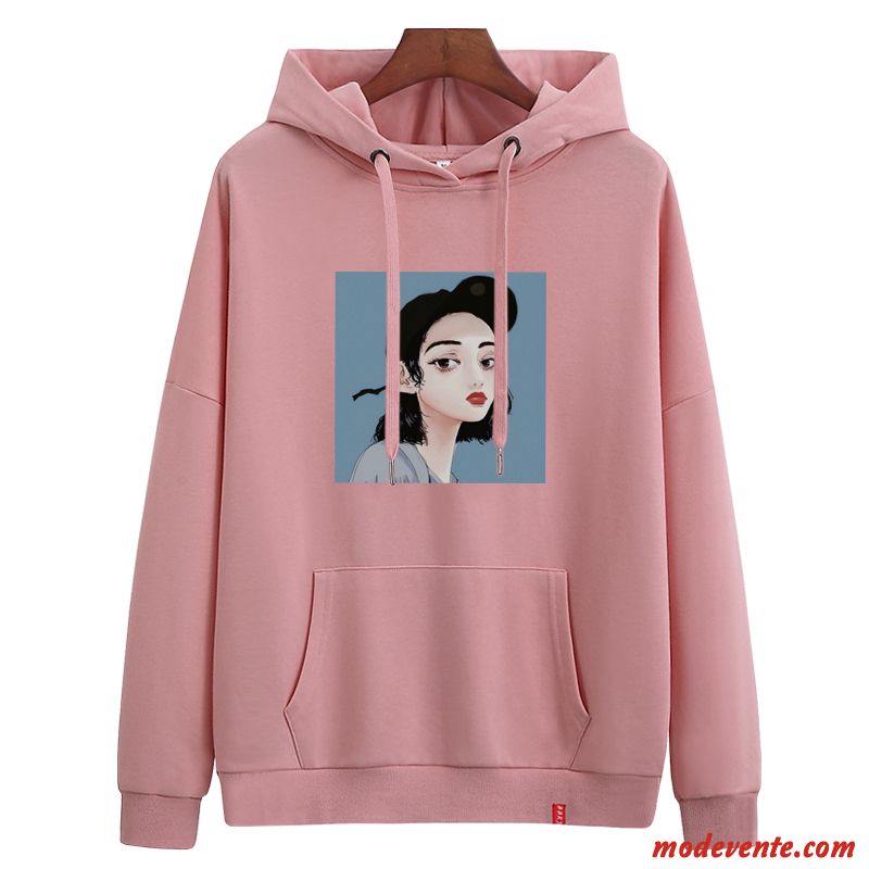 Sweat À Capuche Femme Légère Longues Tendance Une Veste Baggy Manteau Rouge