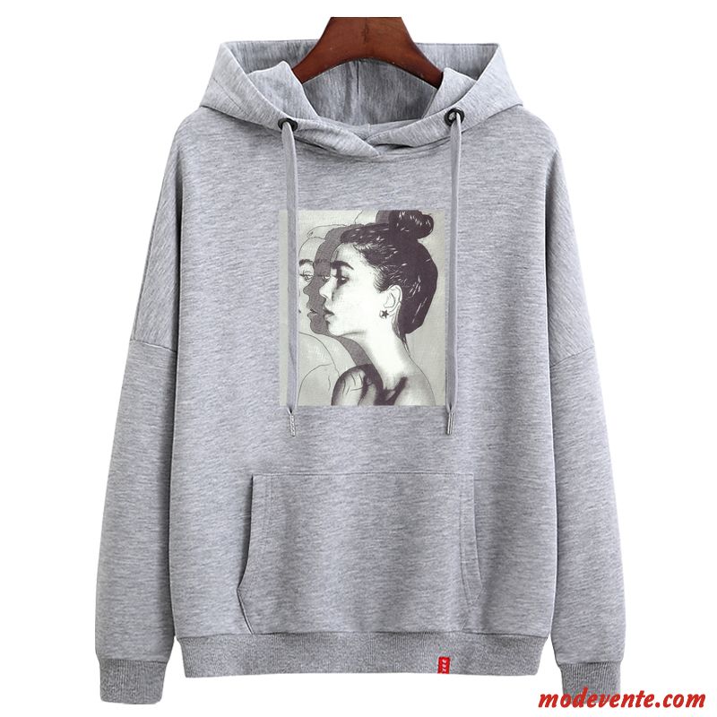 Sweat À Capuche Femme Légère Longues Tendance Une Veste Baggy Manteau Rouge