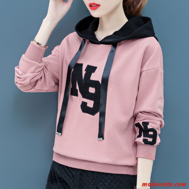 Sweat À Capuche Femme Légère Une Veste Hoodies Baggy Tendance L'automne Rouge