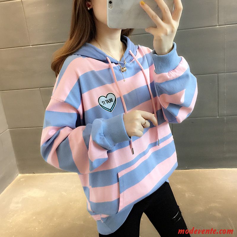 Sweat À Capuche Femme Printemps Baggy Hoodies Tendance Légère Une Veste Blanc Noir