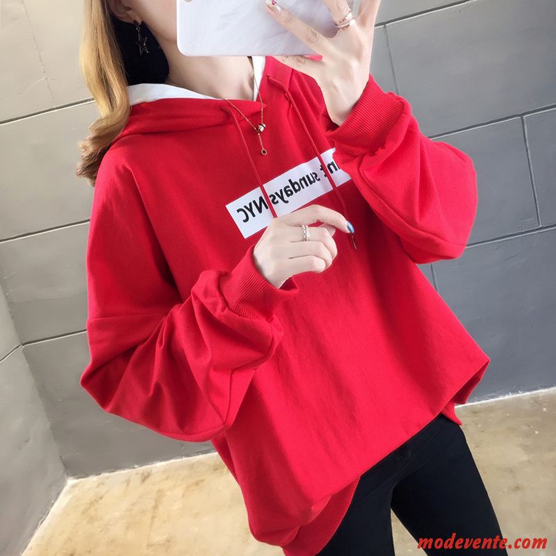 Sweat À Capuche Femme Printemps Une Veste Pullovers Manteau Hoodies L'automne Rouge