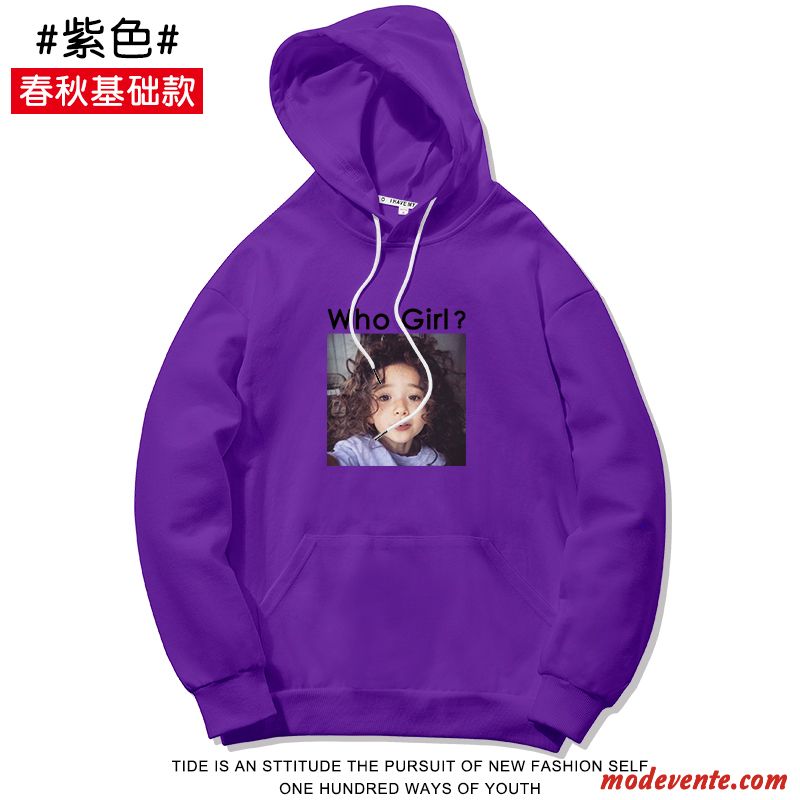 Sweat À Capuche Femme Tendance Baggy Légère Étudiant L'automne Longue Jaune