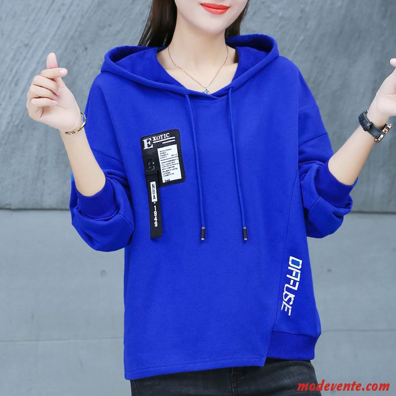 Sweat À Capuche Femme Tendance Irrégulier Baggy Légère Longues Couleur