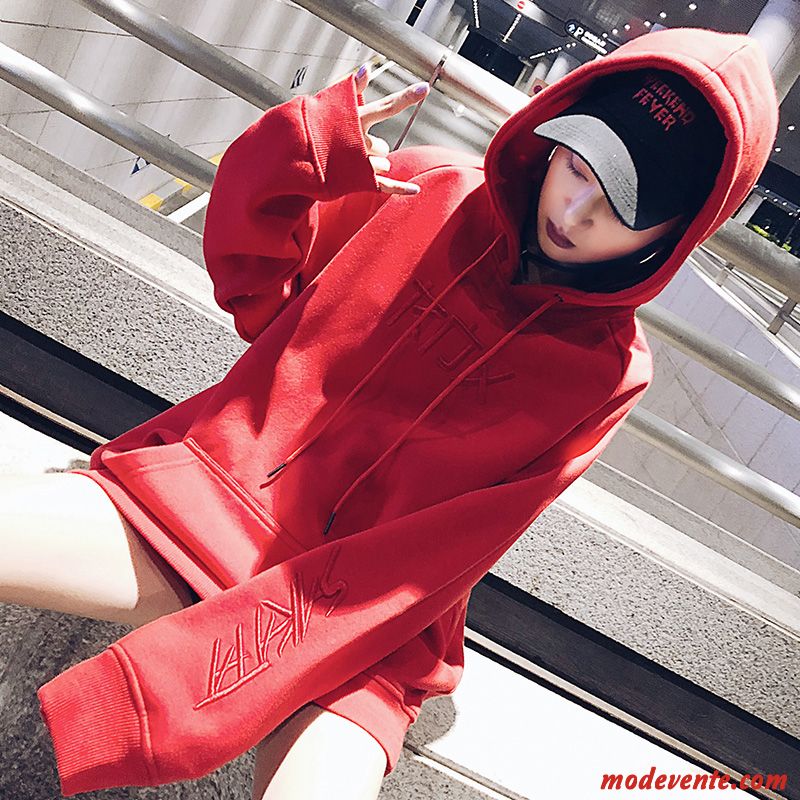 Sweat À Capuche Femme Tendance Ultra Hoodies Cool Printemps Baggy Rouge