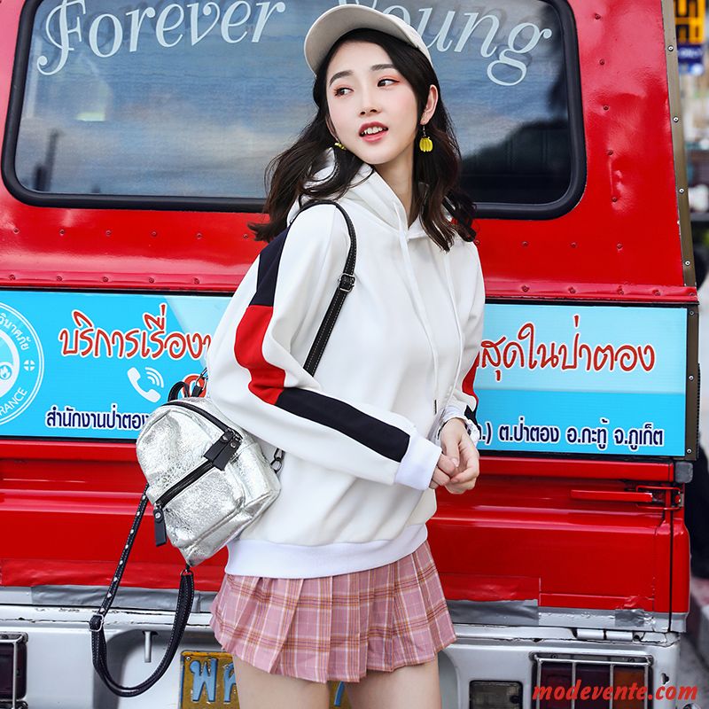 Sweat À Capuche Femme Une Veste Baggy Tendance Hoodies L'automne Longues Blanc