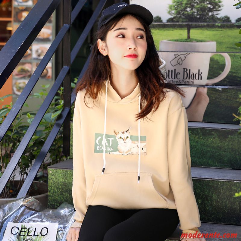 Sweat À Capuche Femme Une Veste Baggy Tendance Hoodies L'automne Longues Blanc