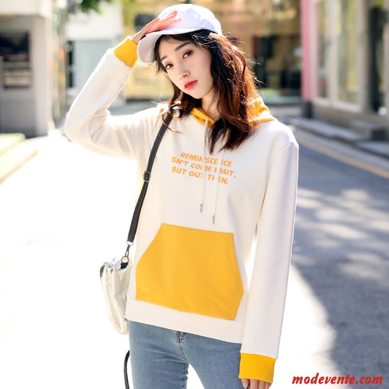 Sweat À Capuche Femme Une Veste Baggy Tendance Hoodies L'automne Longues Blanc