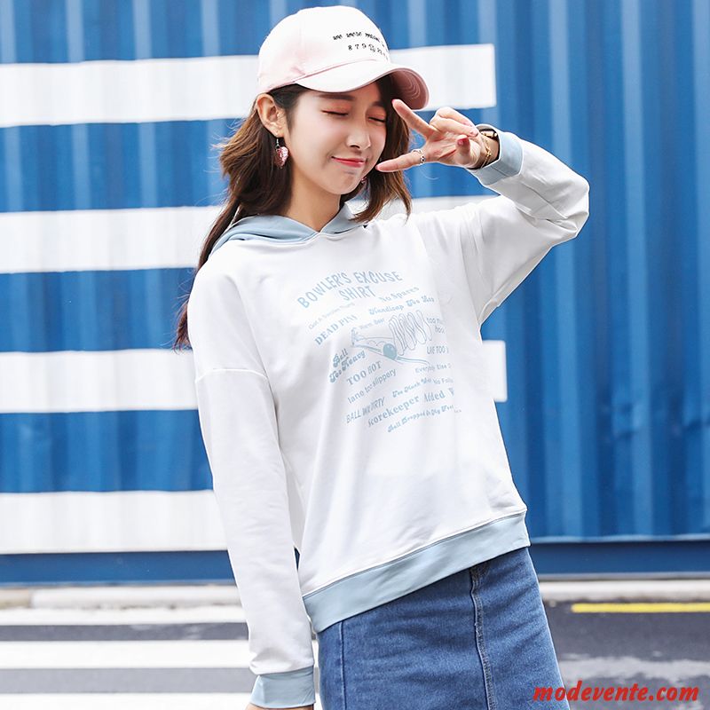 Sweat À Capuche Femme Une Veste Baggy Tendance Hoodies L'automne Longues Blanc