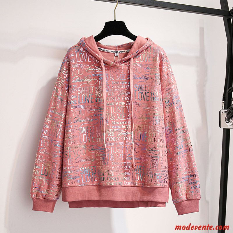 Sweat À Capuche Femme Une Veste Hoodies Printemps Court Mince Baggy Orange Rose