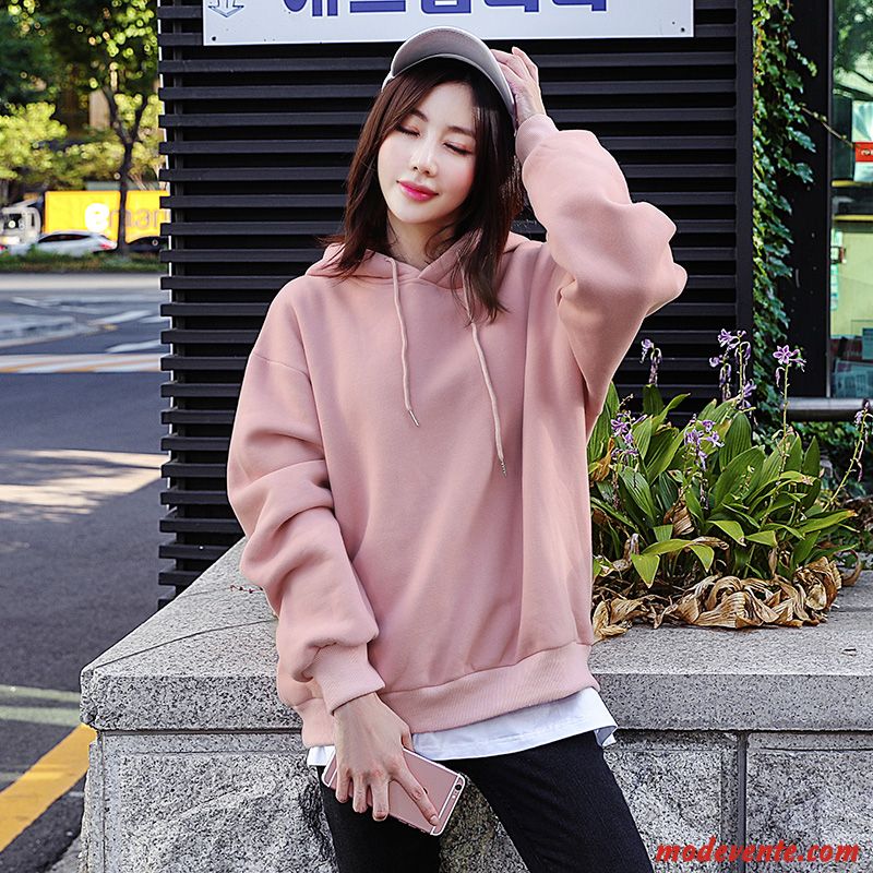 Sweat À Capuche Femme Une Veste Longues Ultra Légère Étudiant Hoodies Pure Rouge