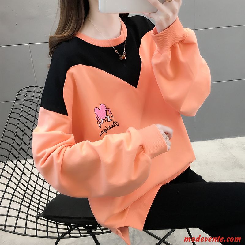 Sweat À Capuche Femme Une Veste Style Chaud Hoodies Tendance Col Rond Printemps Rouge