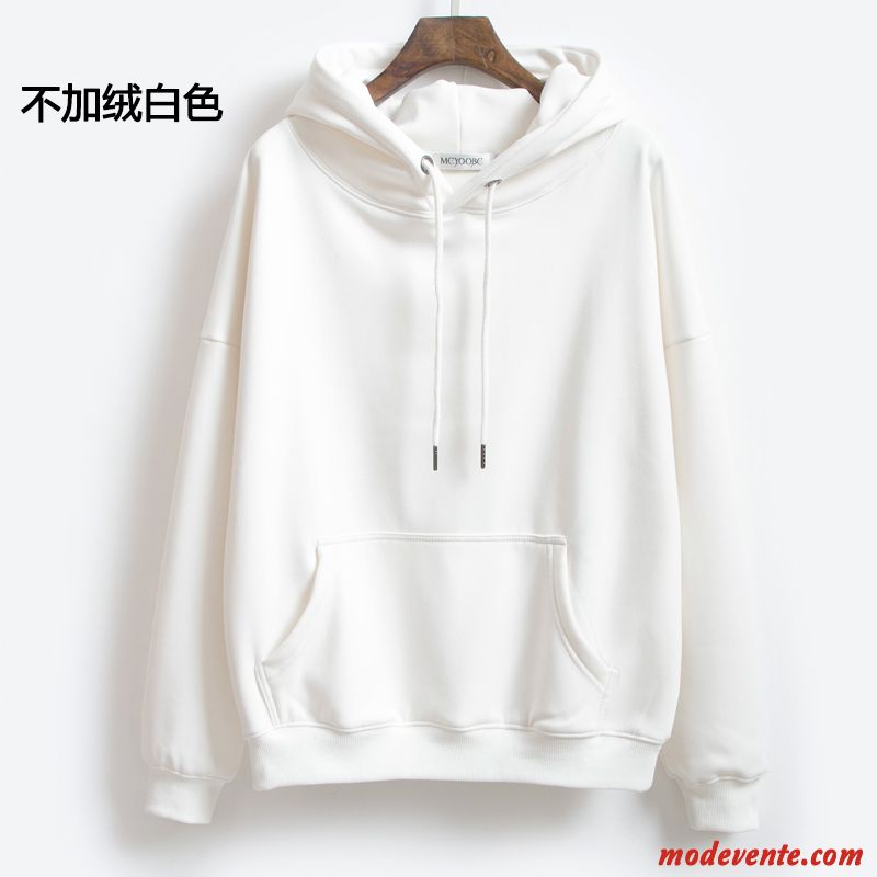 Sweat À Capuche Femme Étudiant Hoodies Pullovers Printemps Légère Baggy Blanc Noir