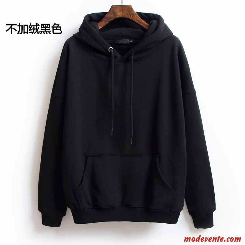 Sweat À Capuche Femme Étudiant Hoodies Pullovers Printemps Légère Baggy Blanc Noir