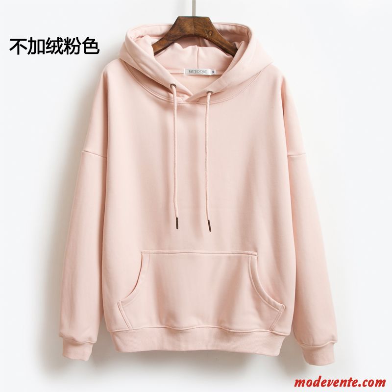 Sweat À Capuche Femme Étudiant Hoodies Pullovers Printemps Légère Baggy Blanc Noir