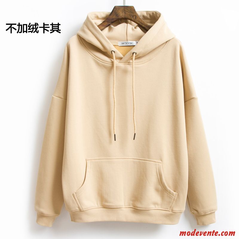 Sweat À Capuche Femme Étudiant Hoodies Pullovers Printemps Légère Baggy Blanc Noir