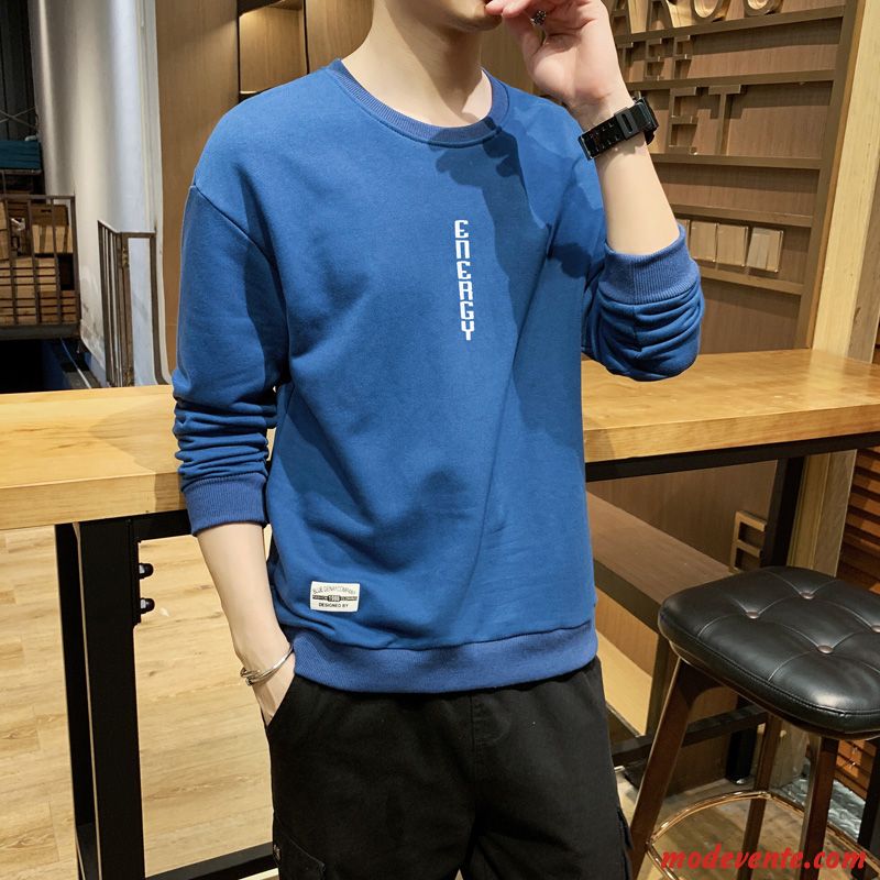 Sweat À Capuche Homme Chemise En Bas Baggy Décontractée Légère Une Veste Marque De Tendance Bleu