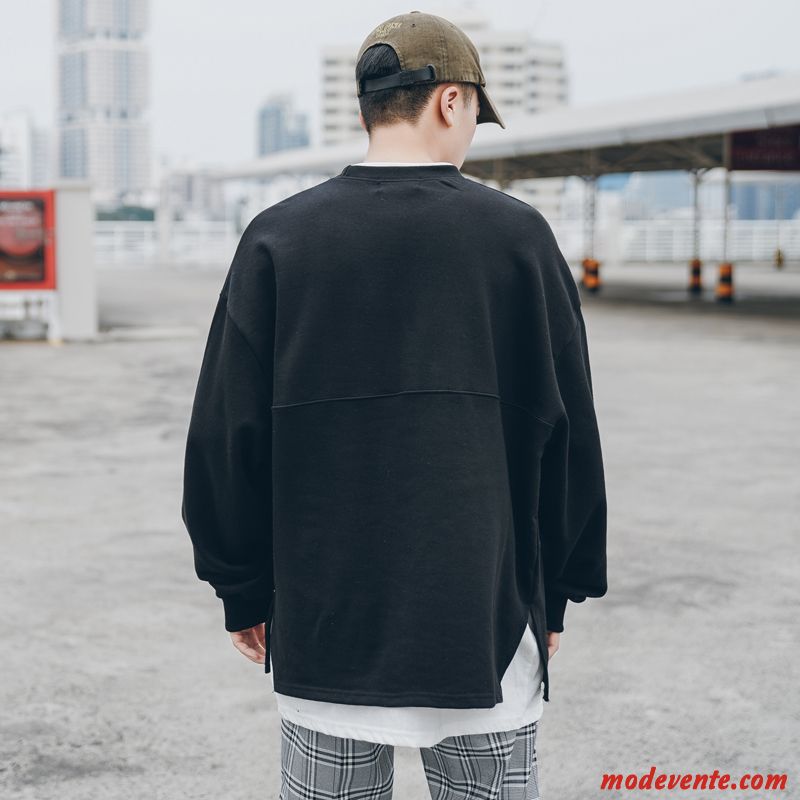 Sweat À Capuche Homme Col Rond Deux-pièces Marque De Tendance Étudiant Baggy Printemps Bleu