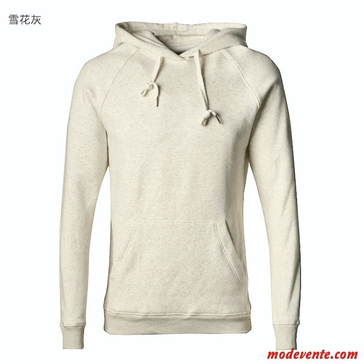 Sweat À Capuche Homme Coton Bio Pullovers Tendance Épaissir L'automne Manteau Gris