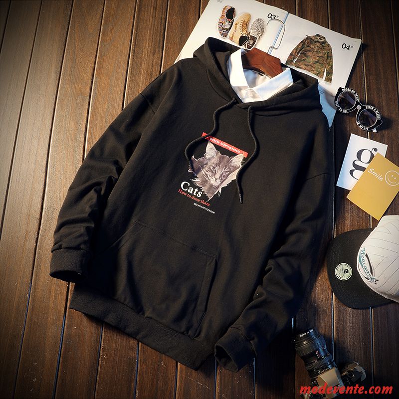 Sweat À Capuche Homme Longues Baggy Sport Étudiant L'automne Tendance