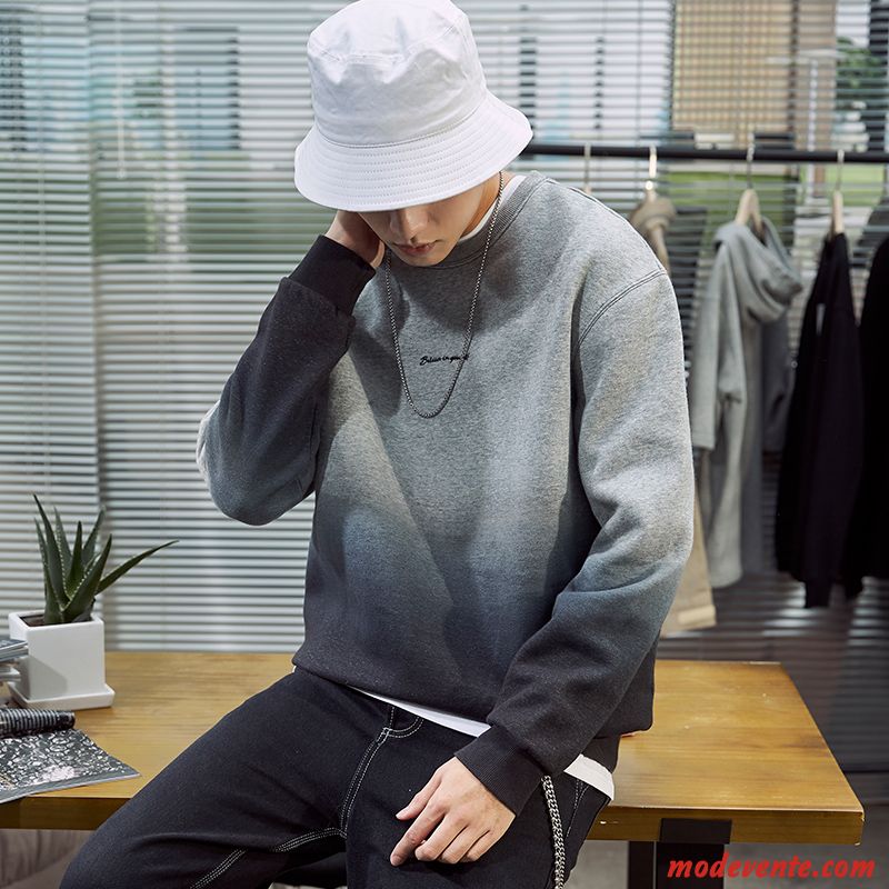 Sweat À Capuche Homme Manteau Baggy Pullovers Marque De Tendance Étudiant Pente Gris