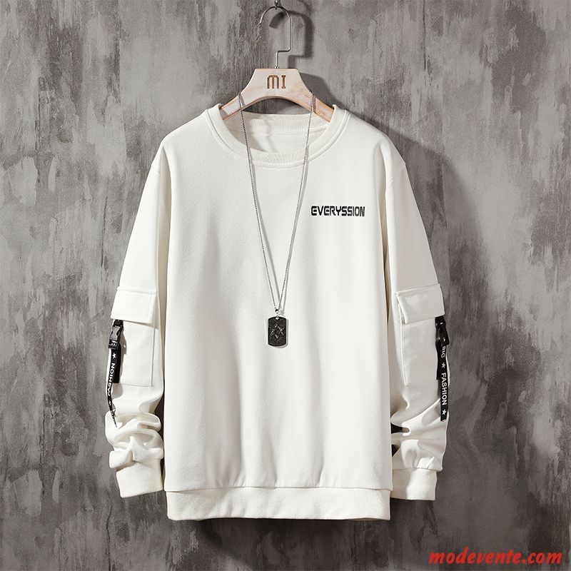 Sweat À Capuche Homme Manteau Longues Marque De Tendance Printemps Une Veste Baggy Blanc