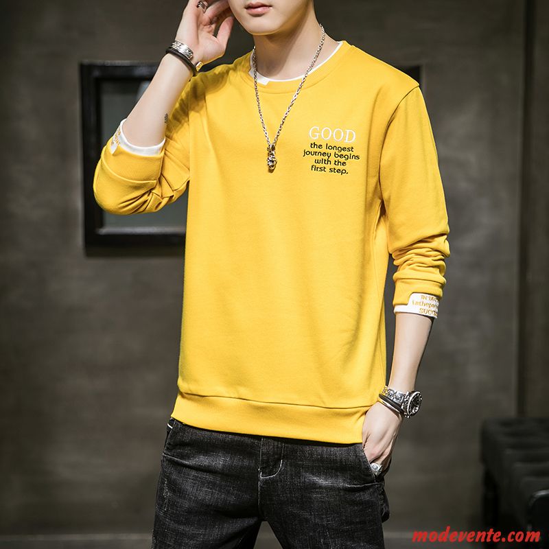 Sweat À Capuche Homme Marque De Tendance Baggy Une Veste Beau Printemps Personnalité Jaune