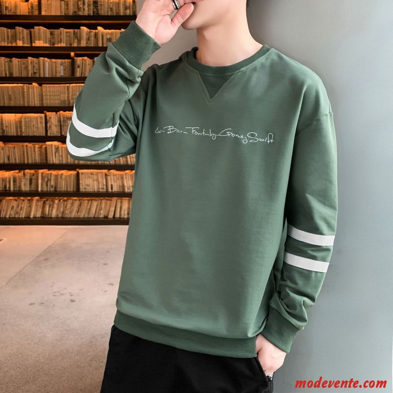 Sweat À Capuche Homme Printemps Longues L'automne Chemise En Bas Baggy Tendance Vert