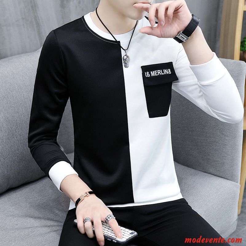 Sweat À Capuche Homme Printemps Une Veste Longues Chemise En Bas Tendance Légère Noir